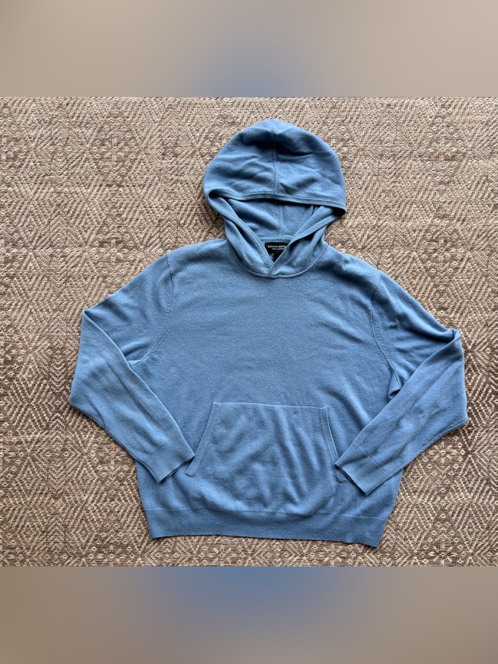 Banana Republic 100% Cashmere Hoodie Sweater XL Blue Pullover